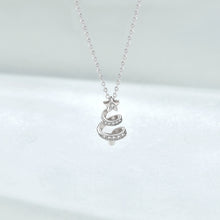 Sterling Silver Lucky Star Christmas Tree Necklace