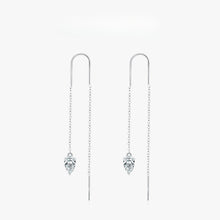 AquaGleam Tassel 925 Sterling Silver Water Drop Zirconia Earring