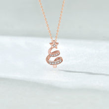 Sterling Silver Lucky Star Christmas Tree Necklace