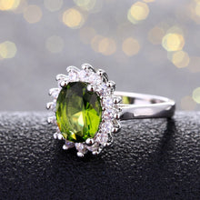 925 Sterling SilverPeridot Bloom Ring
