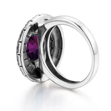 FloraMyst Amethyst Ring - Round Silver 925 Ring Vintage