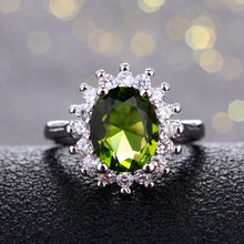 925 Sterling SilverPeridot Bloom Ring