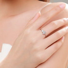 DazzleShape Ring- Round&Rectangle Rings 100% 925 Sterling Silver Clear Zircon