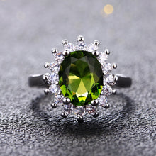 925 Sterling SilverPeridot Bloom Ring