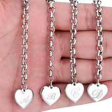 LustraLink – 925 Sterling Silver Heart Initial Bracelet