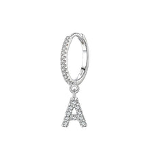 Trendy Letters A-Z 1PC Hoop Earrings 925 Sterling Silver