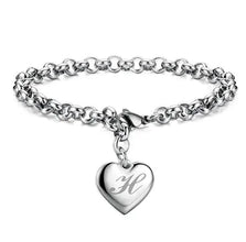 LustraLink – 925 Sterling Silver Heart Initial Bracelet