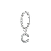 Trendy Letters A-Z 1PC Hoop Earrings 925 Sterling Silver