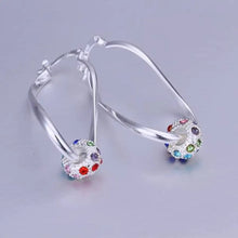 ColorDrop Hoops - 925 silver Earring colorful Zircon