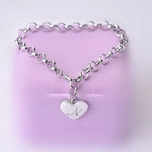 LustraLink – 925 Sterling Silver Heart Initial Bracelet