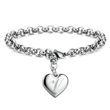 LustraLink – 925 Sterling Silver Heart Initial Bracelet