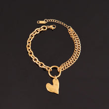 Stainless Steel Golden Heart Layer Bracelet