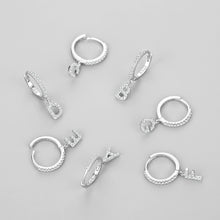 Trendy Letters A-Z 1PC Hoop Earrings 925 Sterling Silver
