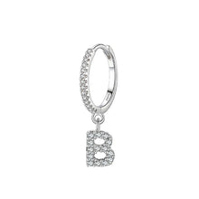 Trendy Letters A-Z 1PC Hoop Earrings 925 Sterling Silver