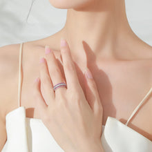 TriGleam Spark- 925 Sterling Silver Pink White Zircon Ring