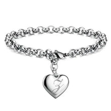 LustraLink – 925 Sterling Silver Heart Initial Bracelet