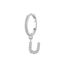 Trendy Letters A-Z 1PC Hoop Earrings 925 Sterling Silver