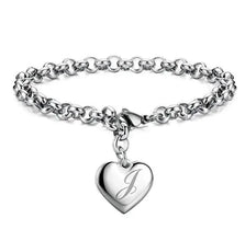 LustraLink – 925 Sterling Silver Heart Initial Bracelet