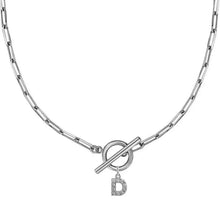 AlphaBold Necklace -  Initial Letter Chunky Chain Clasp Pendant Necklace