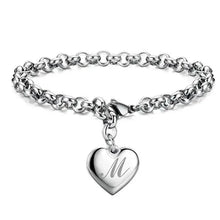 LustraLink – 925 Sterling Silver Heart Initial Bracelet