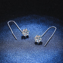 LunaGrace Moissanite Earrings – White Gold Elegance