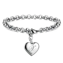 LustraLink – 925 Sterling Silver Heart Initial Bracelet