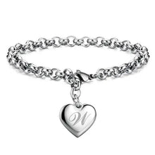 LustraLink – 925 Sterling Silver Heart Initial Bracelet