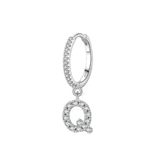 Trendy Letters A-Z 1PC Hoop Earrings 925 Sterling Silver