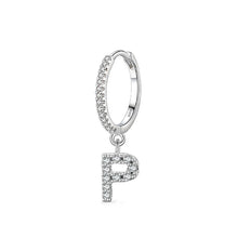 Trendy Letters A-Z 1PC Hoop Earrings 925 Sterling Silver