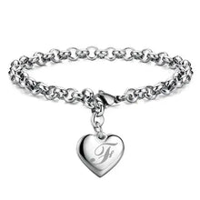 LustraLink – 925 Sterling Silver Heart Initial Bracelet