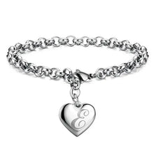 LustraLink – 925 Sterling Silver Heart Initial Bracelet