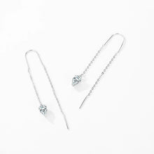 AquaGleam Tassel 925 Sterling Silver Water Drop Zirconia Earring