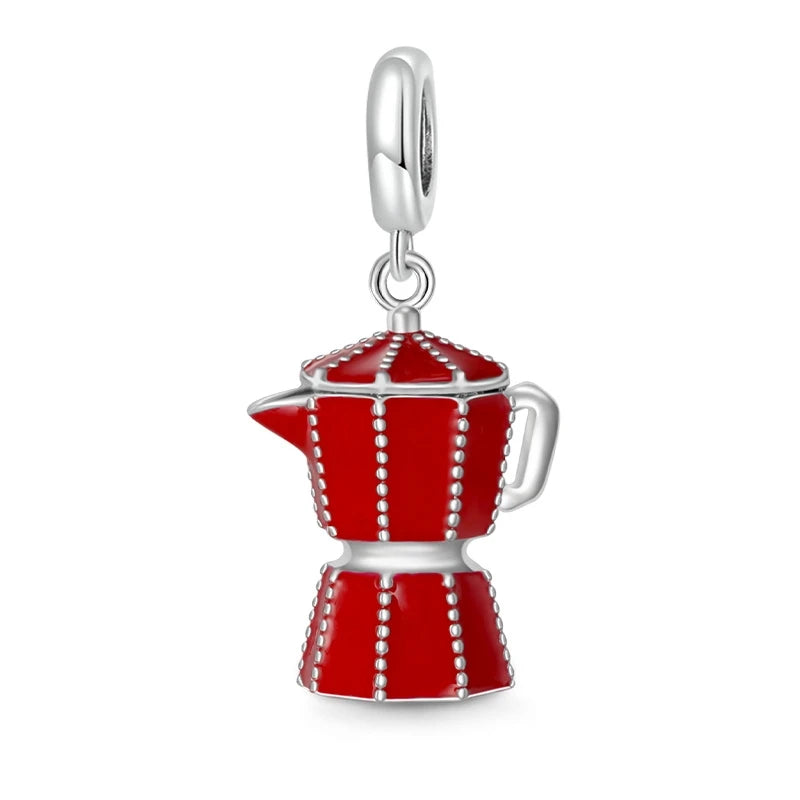 Coffee Charm Bliss 925 Sterling Red