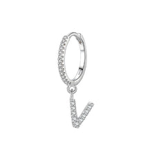 Trendy Letters A-Z 1PC Hoop Earrings 925 Sterling Silver