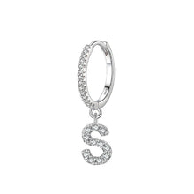 Trendy Letters A-Z 1PC Hoop Earrings 925 Sterling Silver