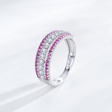 TriGleam Spark- 925 Sterling Silver Pink White Zircon Ring