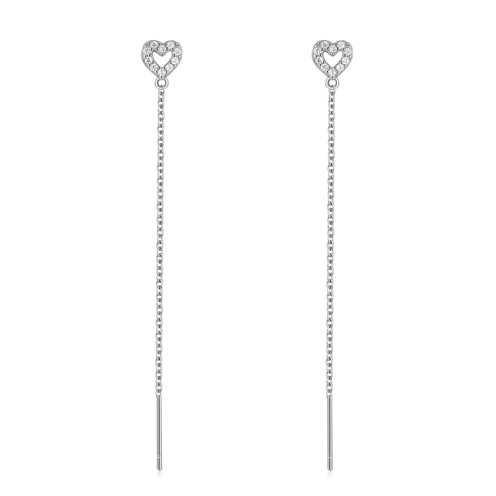 Celestara – Crystal Chain Hoop Earrings