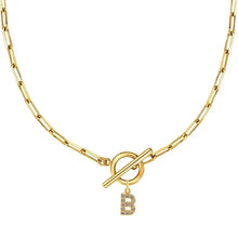 AlphaBold Necklace -  Initial Letter Chunky Chain Clasp Pendant Necklace