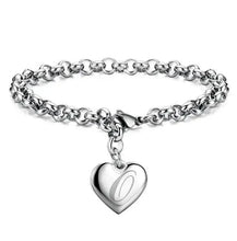 LustraLink – 925 Sterling Silver Heart Initial Bracelet