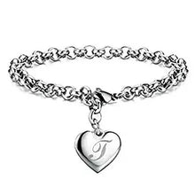 LustraLink – 925 Sterling Silver Heart Initial Bracelet