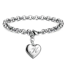 LustraLink – 925 Sterling Silver Heart Initial Bracelet
