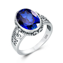 AquaHeritage Ring - Classic Vintage Silver 925 Aquamarine Ring Woman Stone