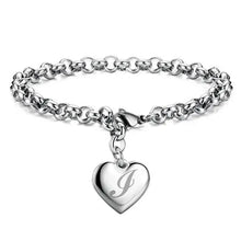 LustraLink – 925 Sterling Silver Heart Initial Bracelet