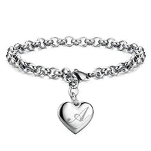 LustraLink – 925 Sterling Silver Heart Initial Bracelet