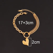Stainless Steel Golden Heart Layer Bracelet