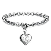 LustraLink – 925 Sterling Silver Heart Initial Bracelet