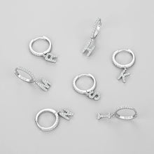 Trendy Letters A-Z 1PC Hoop Earrings 925 Sterling Silver