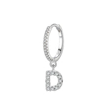 Trendy Letters A-Z 1PC Hoop Earrings 925 Sterling Silver