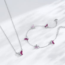 Ailmay Enchanted Pink Butterfly Jewelry Set