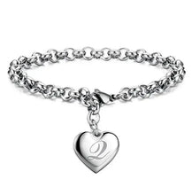 LustraLink – 925 Sterling Silver Heart Initial Bracelet